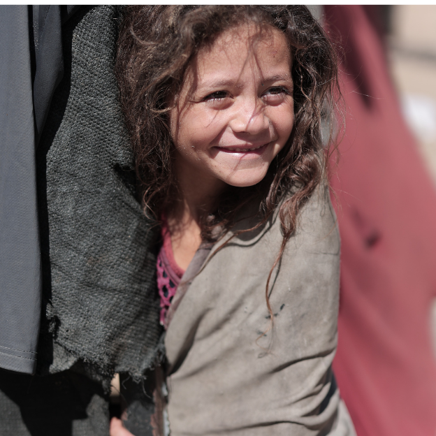 Sad, poor child with dirty face
